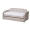 Baxton Studio Ally Beige Upholstered Twin Size Sofa Daybed with Roll Out Trundle Bed 151-9018 - alternate 1